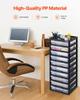 Plastic Storage Organizer 10-Tier Large Capacity with Organizer Top Black Frame