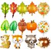 Fall Thanksgiving Balloons Pumpkin Maple Leaf Foil Balloons Autumn Balloons for Thanksgiving Baby Shower Birthday Party Decorations