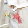 1PC Lobster Clasp Star Keyring Tassel Keychain Bag Pendant PU Leather Key Ring Women Girl