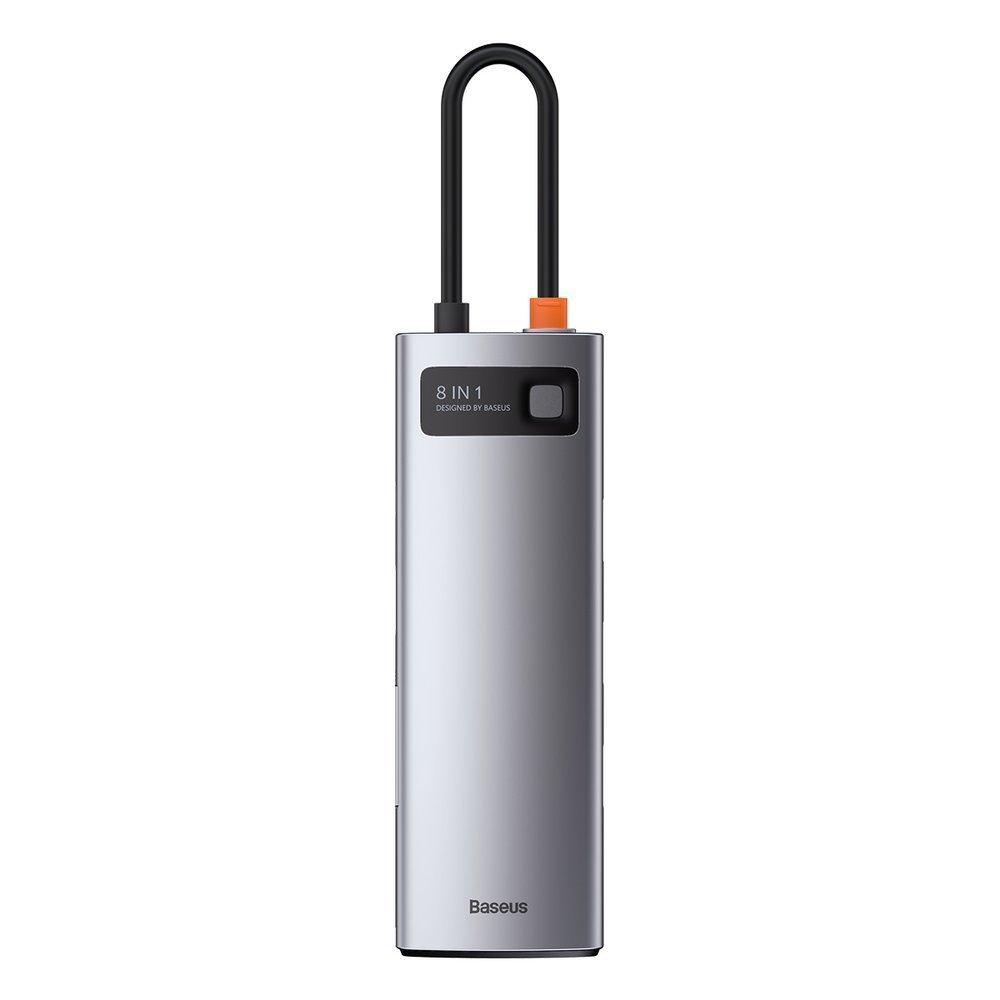 Baseus Metal Gleam USB Hub 8-in-1 Power Delivery 100W Grey Metallic