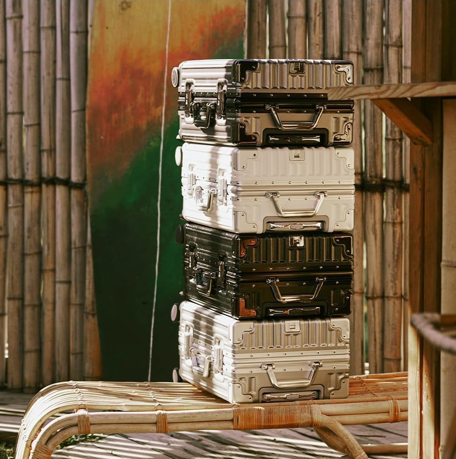 Lightweight Aluminum Frame Carry XL 7 Nights or Large Hidden Hook Silent Double Hidden Hook Comes with Cup TSA Business 90L [Spyplan] Suitcase, Type,