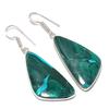 Натуральный Хризоколла Малахит Камень Серьга из Стерлингового Серебра 925 пробы 2,17" AE-11680