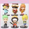 Детальные ПВХ Фигурки One Piece Модели 10-11см Коллекция из 6 Сабо Луффи Санджи