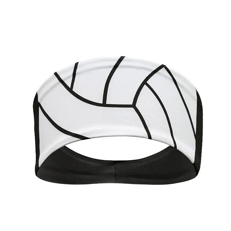 1PC Sporty Style Headbands for Women - Football, Basketball, Volleyball, Softball Patterns - Anti-Slip, Sweat-Absorbing
