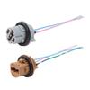 2Pcs Plastic T20 7443 W21/5W 7440 W21W Socket Adapter Base Female Plug Connect Wiring Suitable For Car Brake Light Reverse Lamp