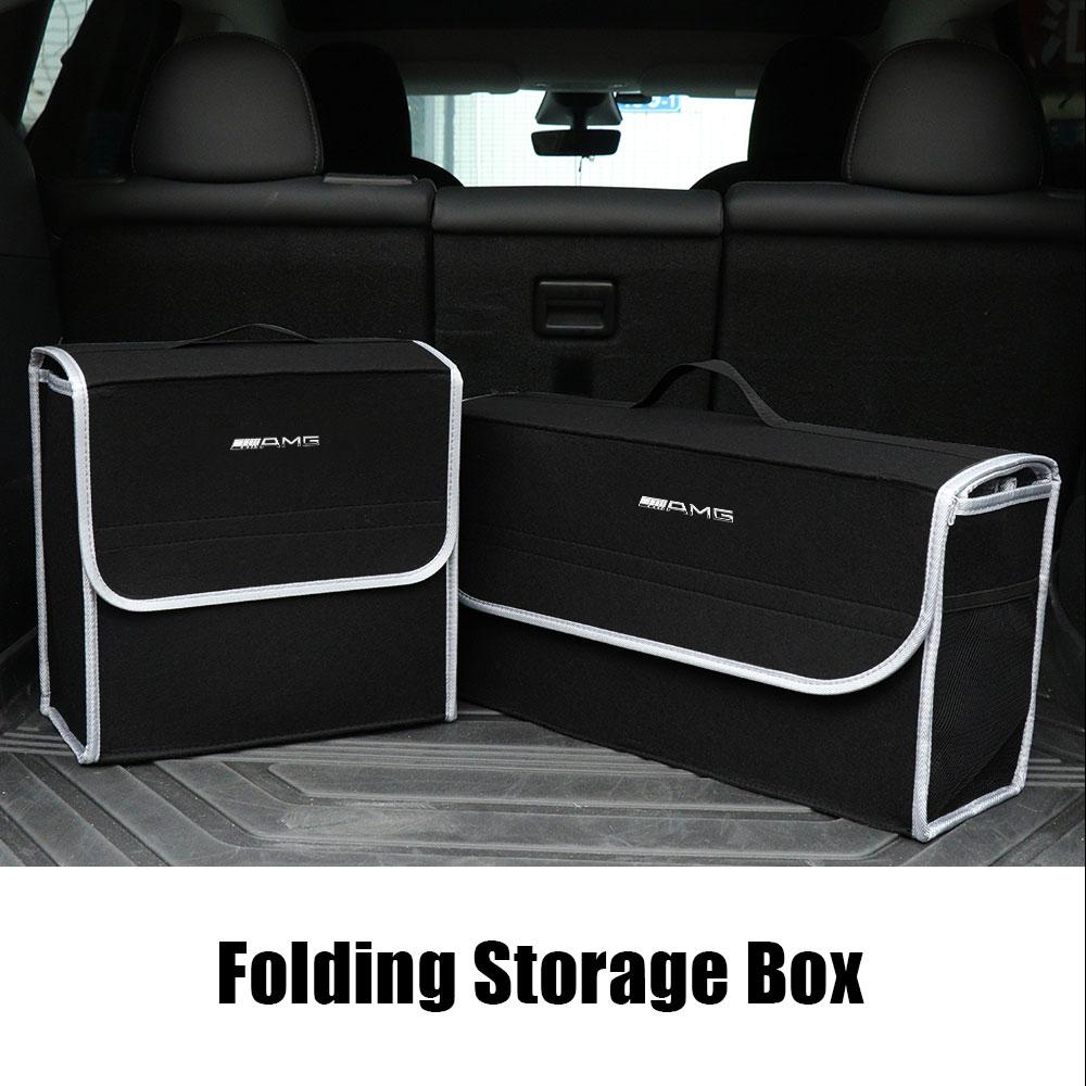 Car Trunk Large Anti Slip Compartment Storage Box Folding Organizer Tool For Mercedes-Benz AMG C500 C200 C300 A B C E GLA CLA GLK GL ML GLE W204 W205
