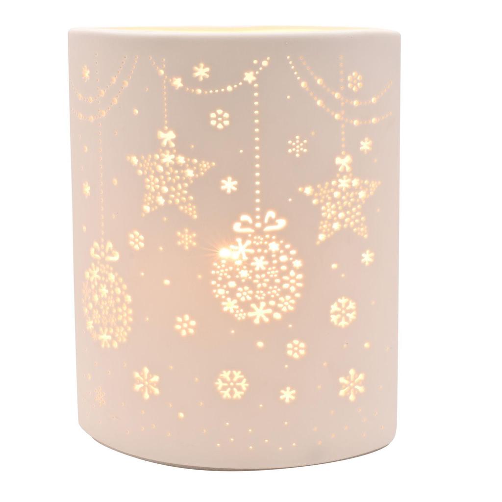 24cm White Porcelain Christmas Lamp