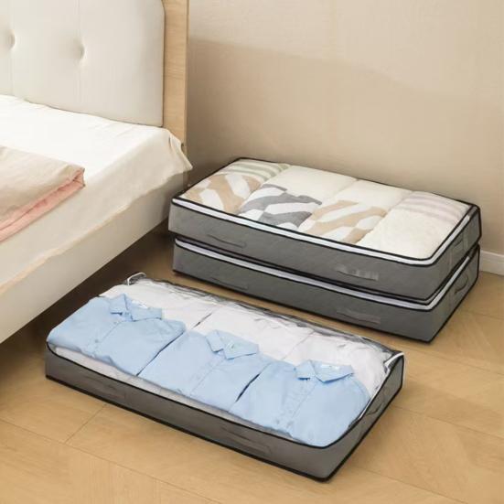 Сумка для хранения под кроватью, сумка для одеяла с прозрачной крышкой, пыленепроницаемый органайзер для шкафа