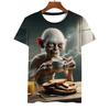Мужская летняя удобная дышащая футболка большого размера с 3D-принтом в стиле фэшн-мультфильма - Мягкая полиэстеровая ткань средней эластичности, летняя мужская одежда свободного кроя