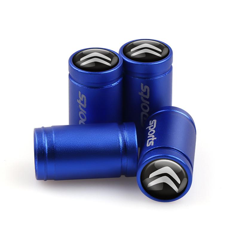 AXSR8 4pcs Matte Textured Metal Valve Cover Car Tire Valve Cap Accessories For Citroen C1 C2 C3 C4 Picasso C4L C5 C-ELYSEE DS Xsara C8