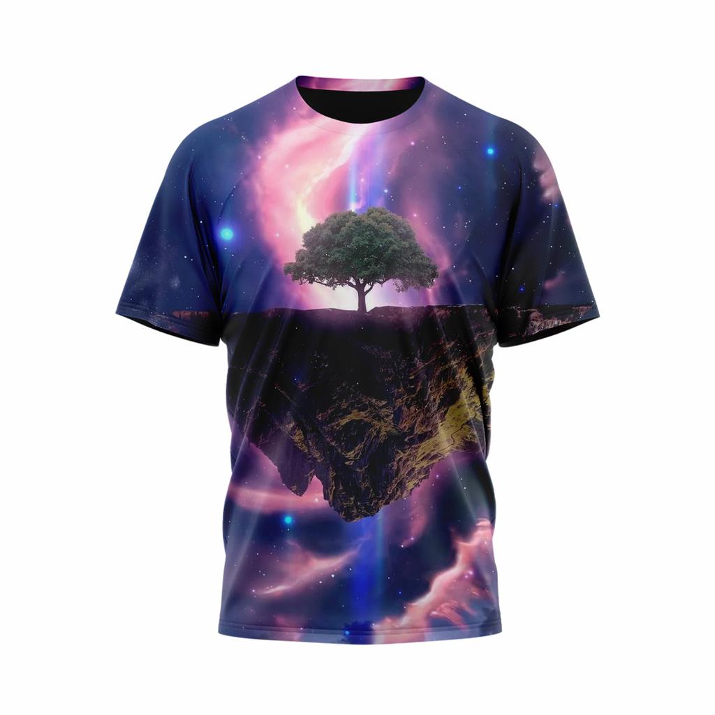 Мужская футболка с красивым природным пейзажем и принтом 3D, свободная дышащая удобная летняя одежда большого размера с круглым вырезом для мужчин