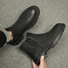 Ботильоны-перчатки модные мужские чисто черные полусапоги мужские высокие кожаные ботинки увеличивающие рост ботинки челси мужские короткие ботинки кожаные ботинки