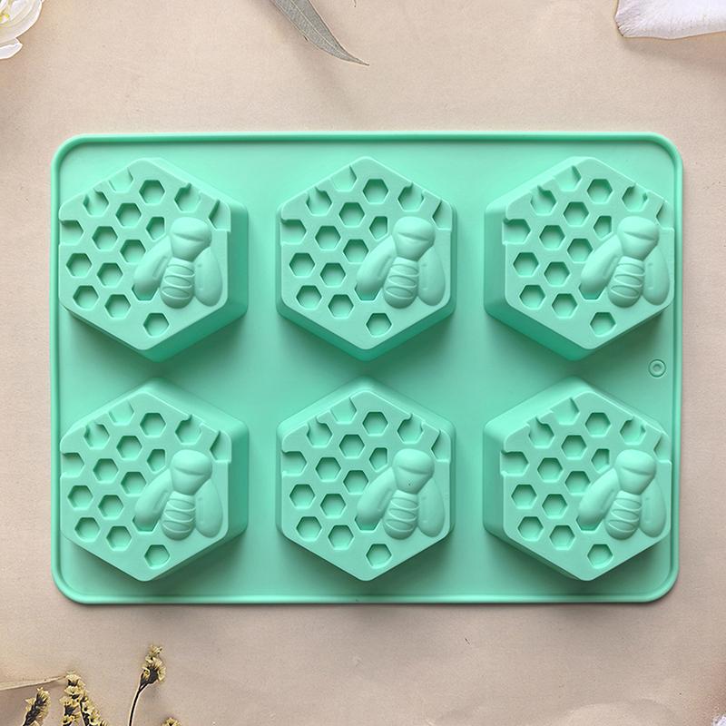 3D Bee Honeycomb Silicone Soap Mold Diy Soap Making Supplies Handmade Chocolate Cake Decoration Baking Tools