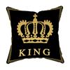 Черный и Золотой Король и Королева Буквы Квадратный Декор для Дома и Офиса Наволочка Подушка Мягкий и Невыцветающий