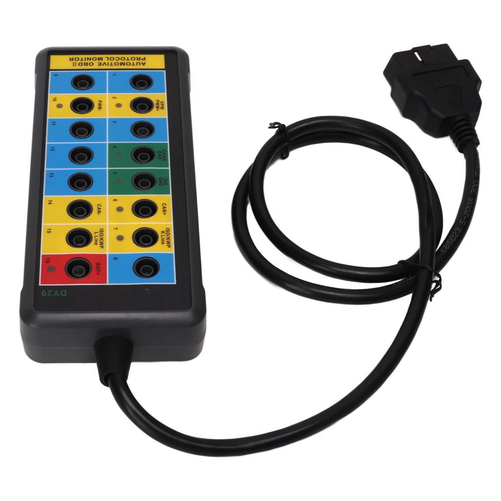 16 Pin OBDII Protocol Detector Fast Detection Easily Access Monitoring Signals OBD2 Breakout Box