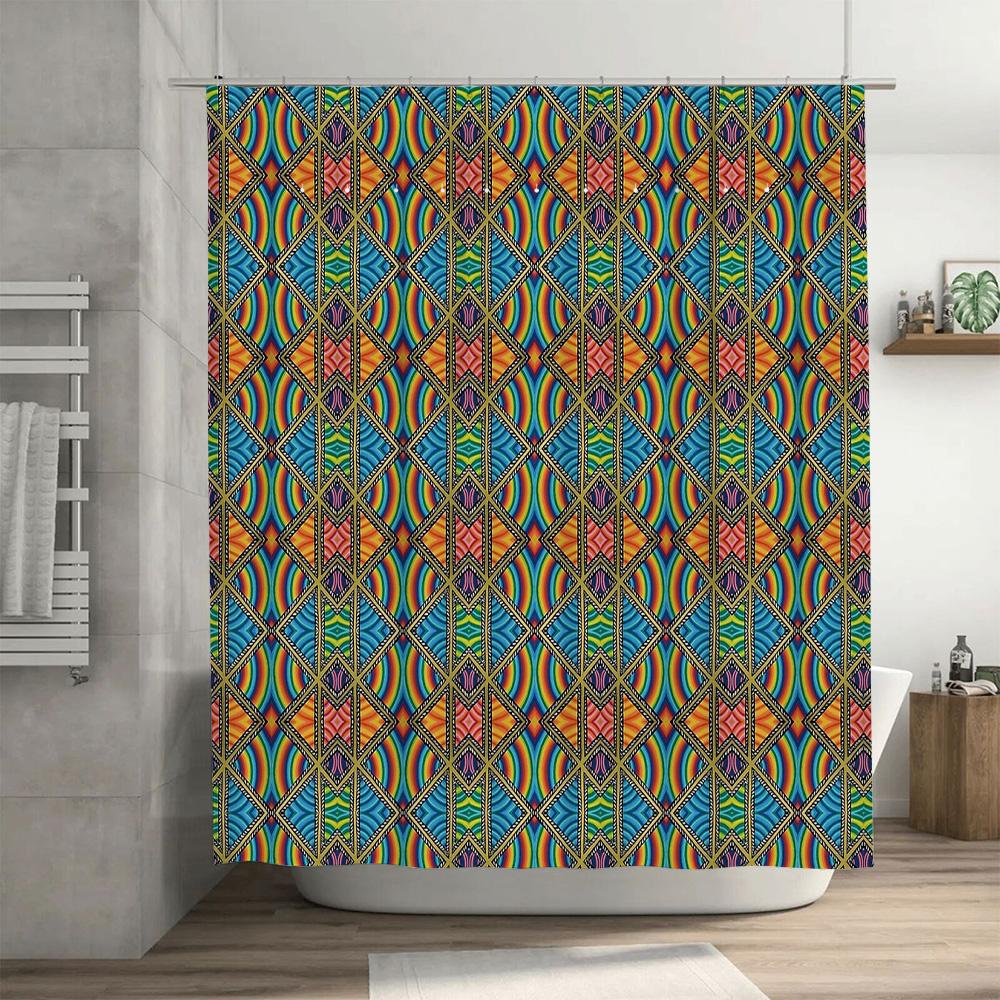 Boho Shower Curtain Nature Pattern Tropical Leaves Scenic Backdrop Bathroom Decor Modern Farmhouse Home Decor Artistic Wall Hang