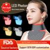LED Neck Rejuvenation Device: Red & Blue Light Photon Therapy for Home Use