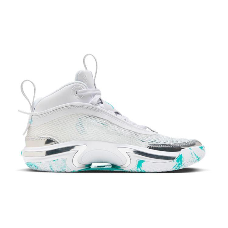 Guo Ailun x Air Jordan 36 GS White Hyper Jade Детские кроссовки металлик-серебристый черный DQ4461-130