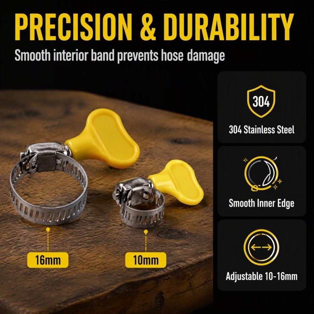 20pcs Durable Pipe Tube Clips Practical Key-Type Clamps Adjustable Thumb Screw Clamps For Plumbing