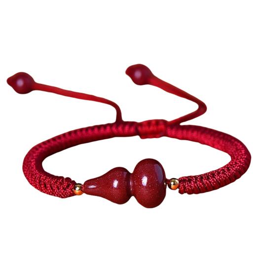 Унисекс Ручная веревка Китайский зодиак Благословение Тыква Ручной плетеный регулируемый браслет с кисточками Этнический стиль Ювелирные изделия Ремешок на руку