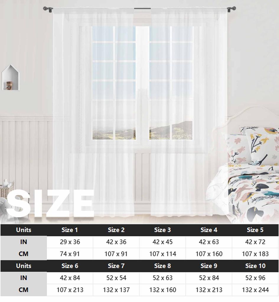 Herdesings Butterfly Sheer Tulle Curtains Flowers Chiffon Drapes 2 Panels Window Curtains for Living Room Bedroom Kitchen Decor