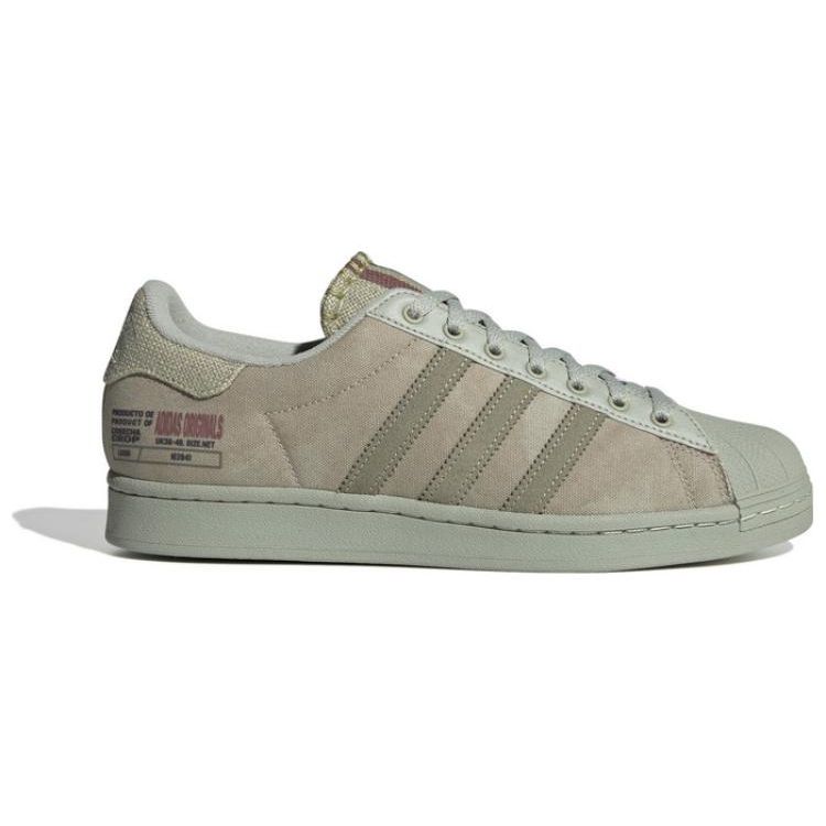 Adidas Originals Superstar Casual Simple Shock Absorption Durable Low-Top Skate Shoes Unisex Sneakers Green Brown IE2941