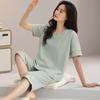 Хлопковая одежда для сна Домашняя одежда Пижамы Женские топы и брюки с принтом Студенческая ночная одежда Домашняя одежда Комплект из двух предметов Пижамы