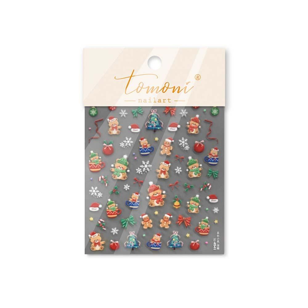 5D Рождественская наклейка для ногтей, ракушка, свет, рождественское украшение для ногтей, рождественская наклейка для ногтей, маникюрный салон