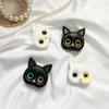 Cute 3D Black / White Cat Mirror Air Bag Stand for  Phone Creative Girl Portable 2-in-1 Lazy Holder Makeup Mirror