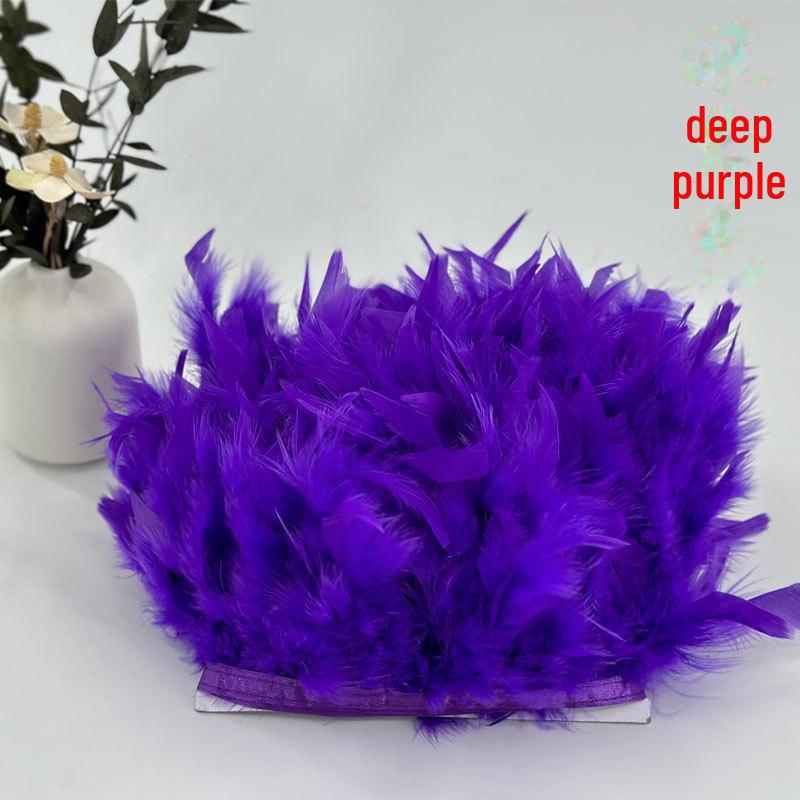 Red Lace Net Turkey Feather Strips for DIY Handmade Wedding Dance Costumes and Decorations