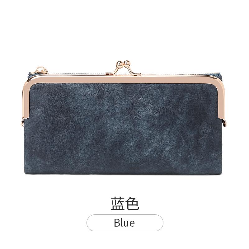 Ретро Женский Кошелек Однотонный Многофункциональный Длинный Кошелек Винтажный Клатч Кошелек для Монет Женский Держатель для Карт Кошелек на Молнии