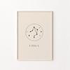 Минималистичный астрологический арт-принт кремово-бежевого и черного цветов, зодиакальный домашний настенный декор, знак зодиака, нейтральный плакатный холст с созвездием