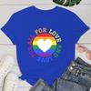 (Premium T-shirt)Funny Lgbt For All For Love And Love Printed T-Shirts For Women Summer Short Sleeve Round Neck Cute Loose T