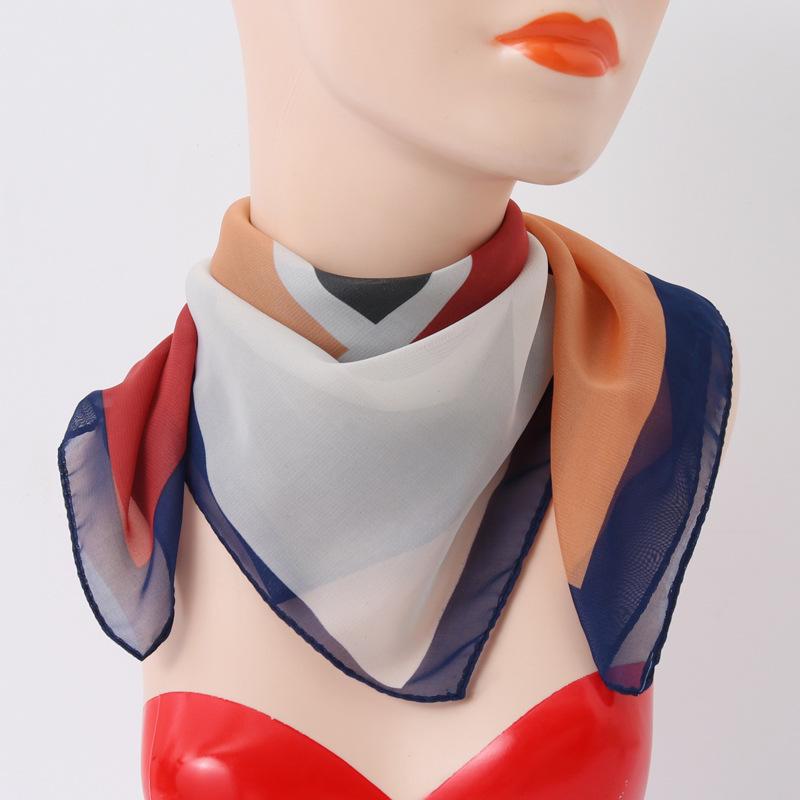 Multi-Season Chiffon Silk Scarf: Versatile 65cm Square for Sun and Neck Protection