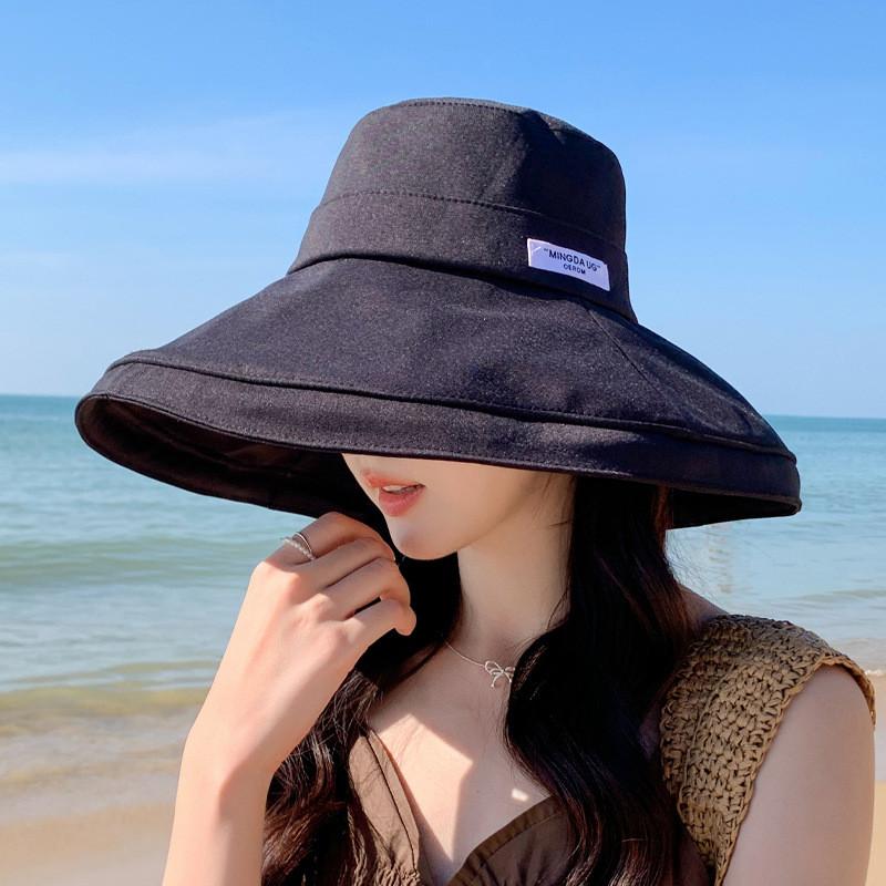 Summer Wide Brim Sunhat For Women Polyester Sun Protection Outdoor Beach Fashion Accessory