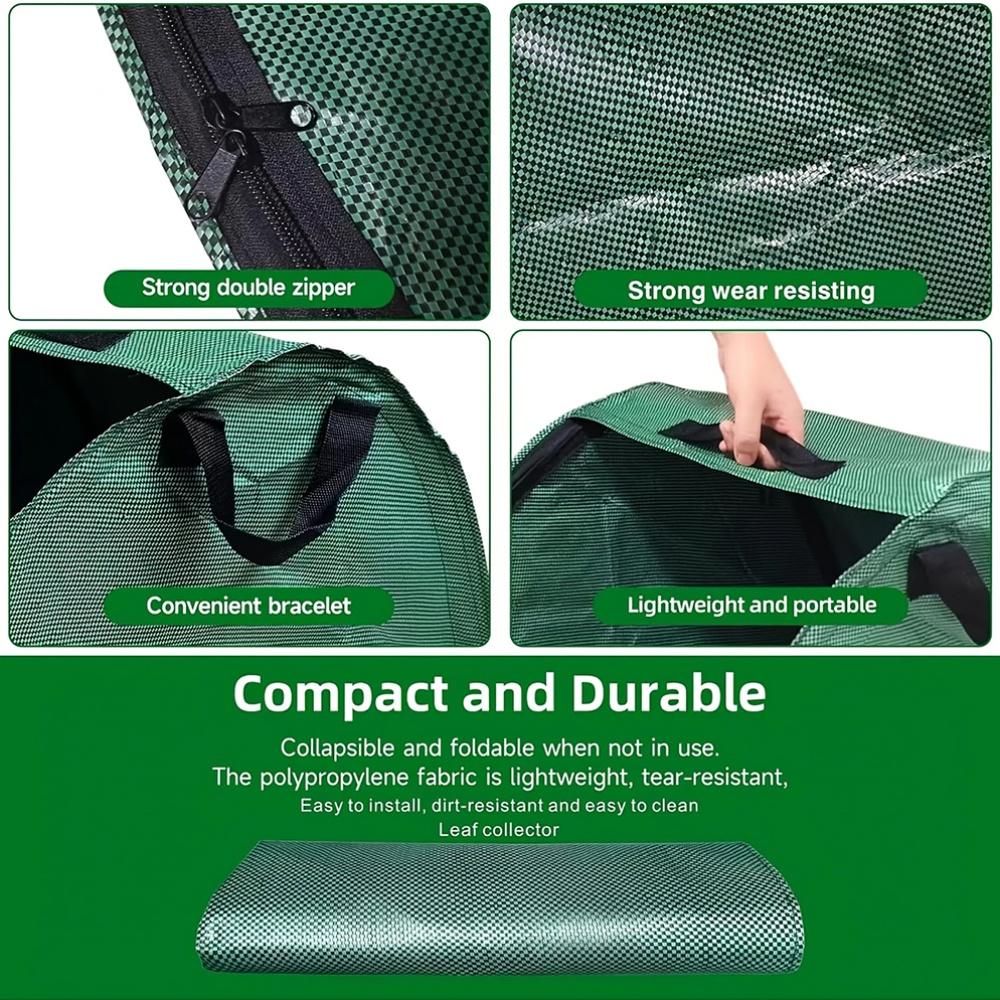 1Pc 100L Garden Waste Bag, Single Pack, Reusable Garden Waste Bag, Ideal For Collecting Fallen Leaves, Weeds, Branches, And Debris.