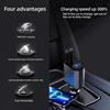 120W 4 IN 1 Retractable Car Charger USB Type C Cable For IPhone Fast Charge Cord Cigarette Lighter Adapter