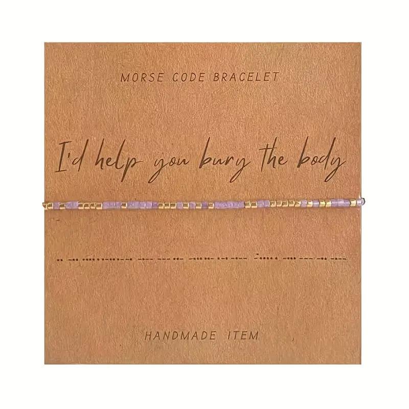 Браслет JYL TS Богемский плетеный азбукой Морзе с карточкой Призывает Тайну и Связь