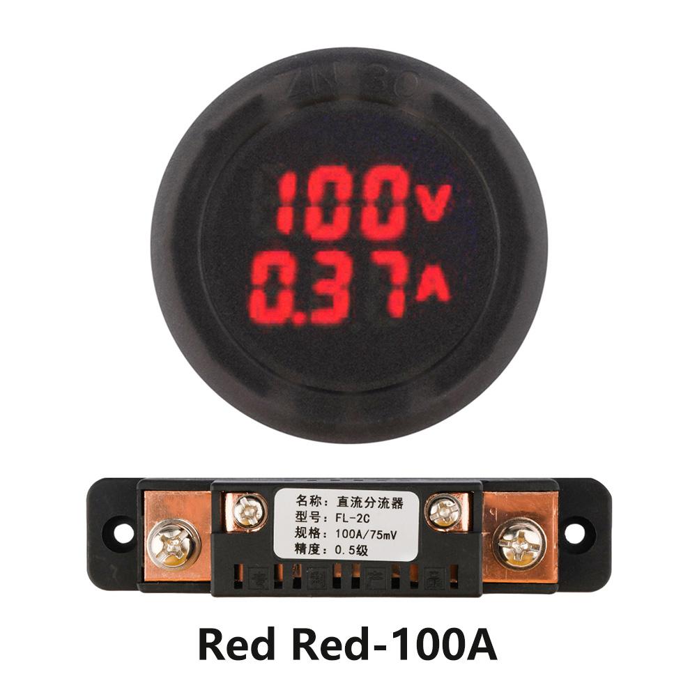 DC5-100V цифровой вольтметр светодиодный цифровой дисплей круглый вольтметр автомобильный измеритель напряжения и тока детектор напряжения тестер монитор панель