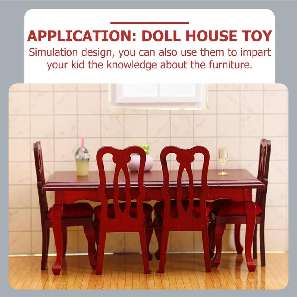 1 комплект Масштаб Винтаж для Аксессуаров и Миниатюрной Декорации Модель/Кукольный домик Стул Стол Мини Стулья Ретро Деревянный Обеденный Дом Крошечная Комната Мебель