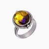 Ametrine 925 Sterling Silver Ring V5115, Yellow & Purple Ring, Oval Ring, Valentin's Day Gift, Gift For Her, Birthday Gift, Handmade Jewelry, Silver J