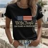 Women's T Shirt Print Graphic Letter American Flag Stylish Classic Casual Short Sleeve Crew Neck Regular Tops Summer