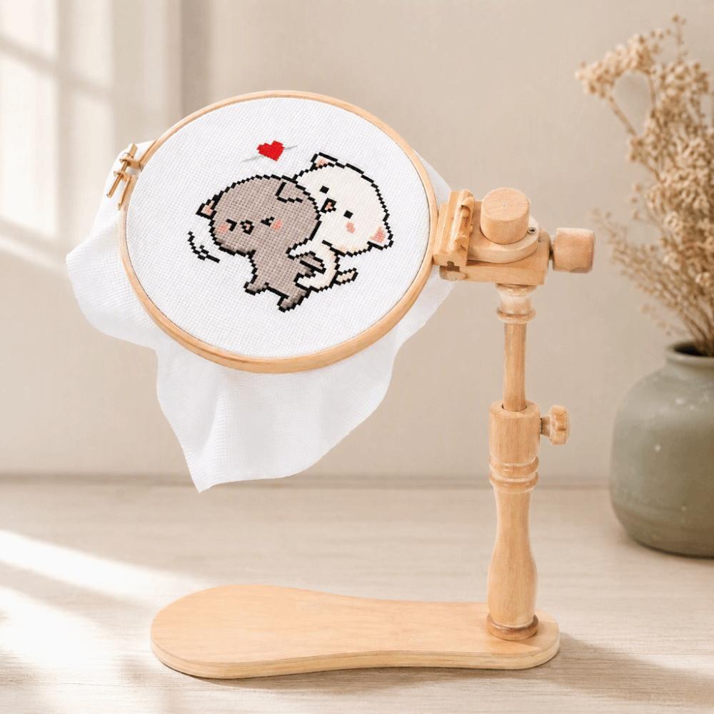 360° Rotatable Cross Stitch Stand Adjustable Height Extender Embroidery Frame For Needlework