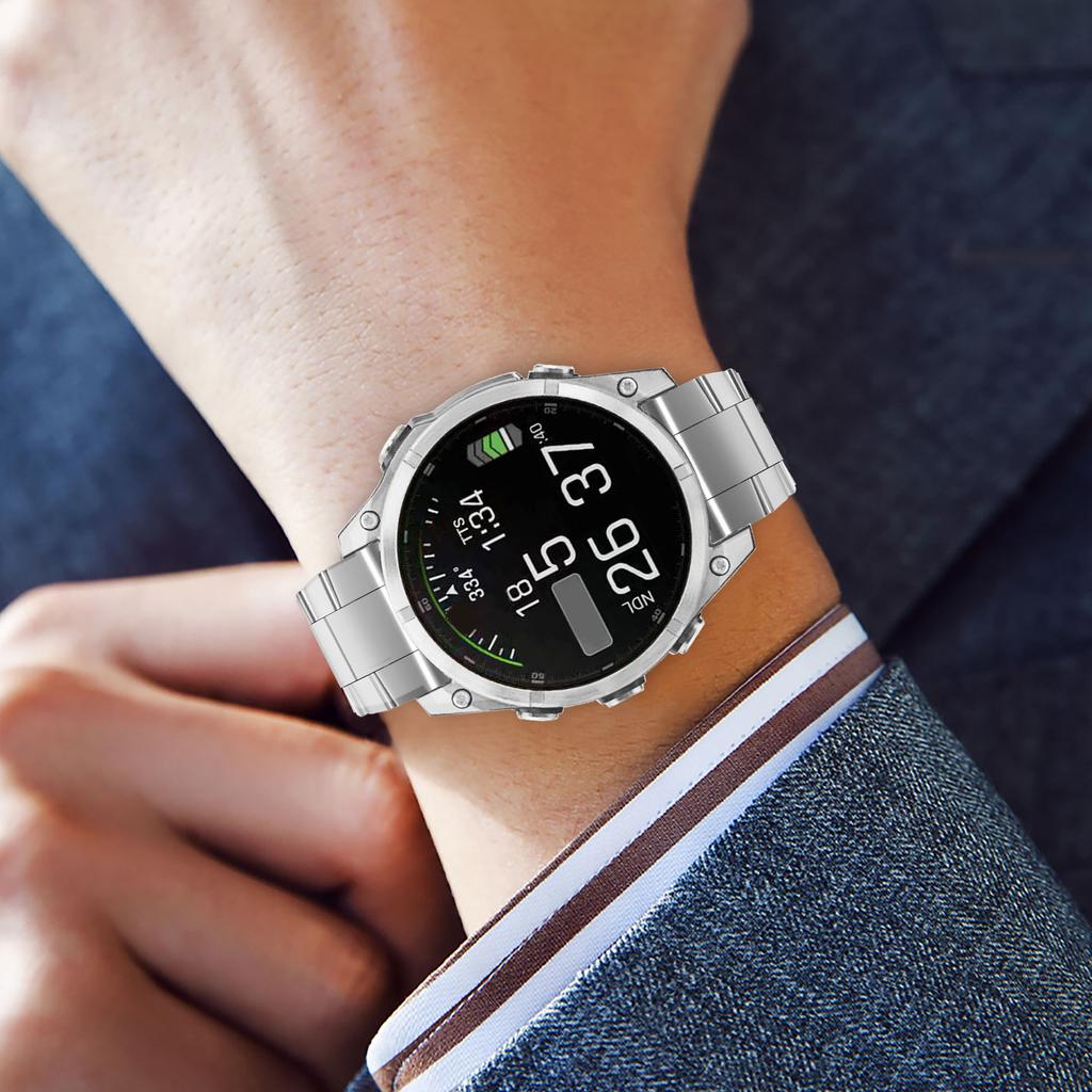 22mm Quick Release Watch Band for Garmin Fenix 8 Pro AMOLED 47mm/8 47mm/Fenix E 47mm Titanium Alloy Strap with Double-Fold Buckle