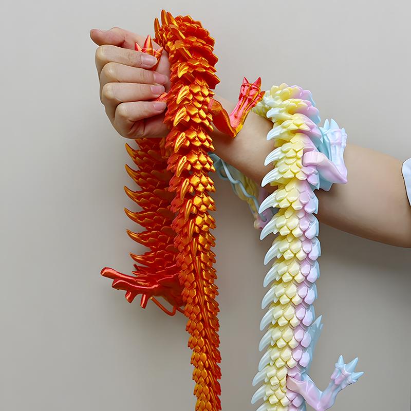 88СМ 3D-печатный Кристальный Дракон с драгоценными камнями Непоседа Игрушка Вращающийся Сочлененный Дракон Подарок для Детей с СДВГ Идеально для Подарка на День рождения