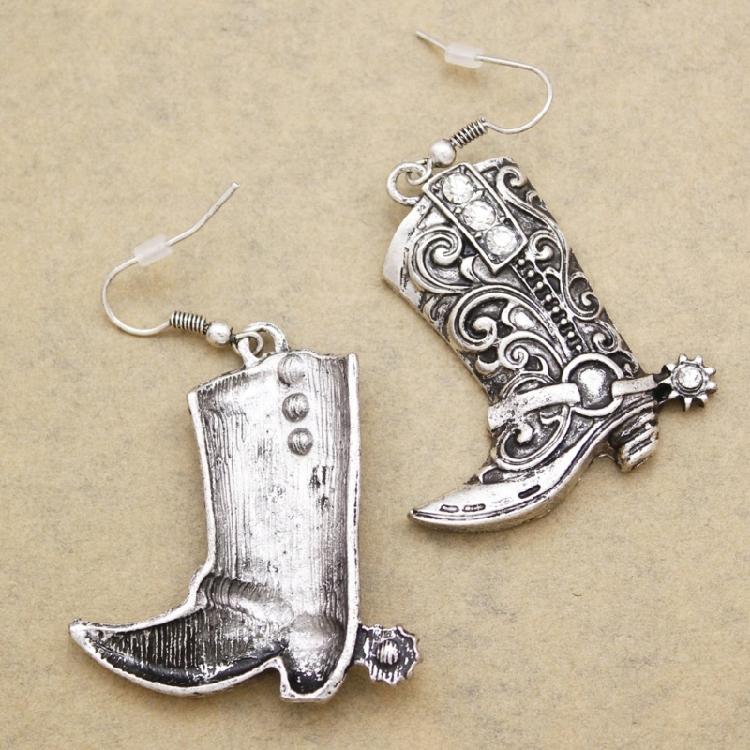 Cowboy Boot Ear Drops/Neck Jewelry Cowgirl Riding Boot Pendant Necklace/Earrings Handmade Ear/Neck Jewelry Ornament