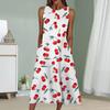 Летнее модное сексуальное платье без рукавов, мягкое повседневное платье с принтом вишни 3D, платье без рукавов на бретельках