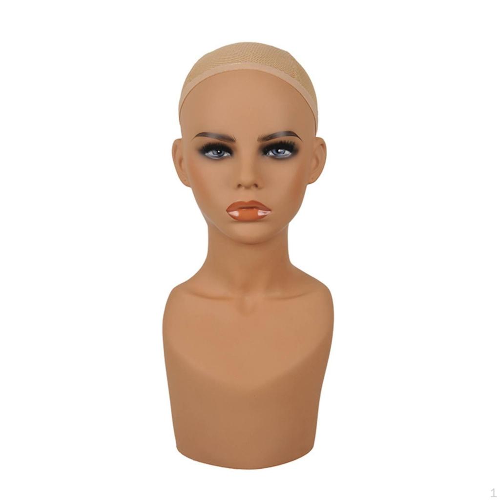 Hairpiece Head Makeup Female Mannequin Bust for Hair Stylists, Cosplay