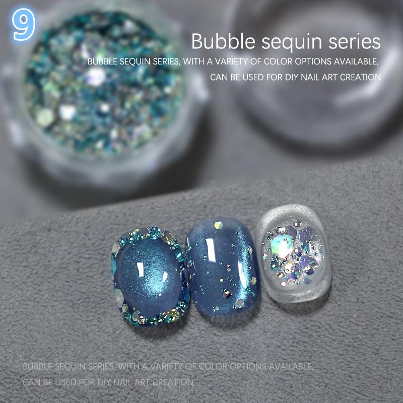 1Jar Bubble Nail Glitter Coarse Fine Mixed Large Irregular Hexagonal Sequins for DIY Jewelry Decoration Nail Art