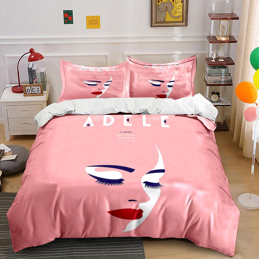 Elegant Pink Face Print Set Bedding Duvet Cover Set Duvet Cover Pillowcases (1*Duvet Cover 2*Pillowcases, without duvet insert)